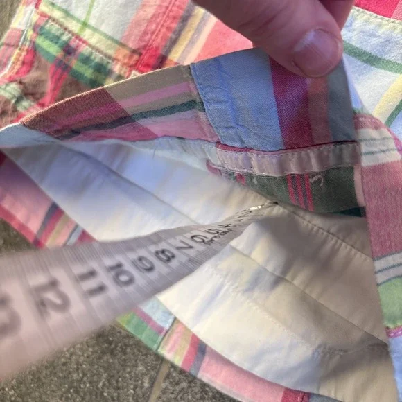 Brooks Brothers 346 Madras Patchwork Lightweight Shorts Women 12 Plaid Preppy - Picture 7 of 12